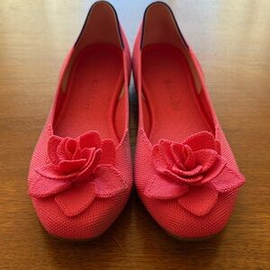 Rothy's Pink Flats with Floral Detail